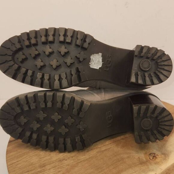 Women's UGG Hazel Chunky Heel Suede Chelsea Ankle Waterproof BOOTS Mole 1103766 - Picture 8 of 11